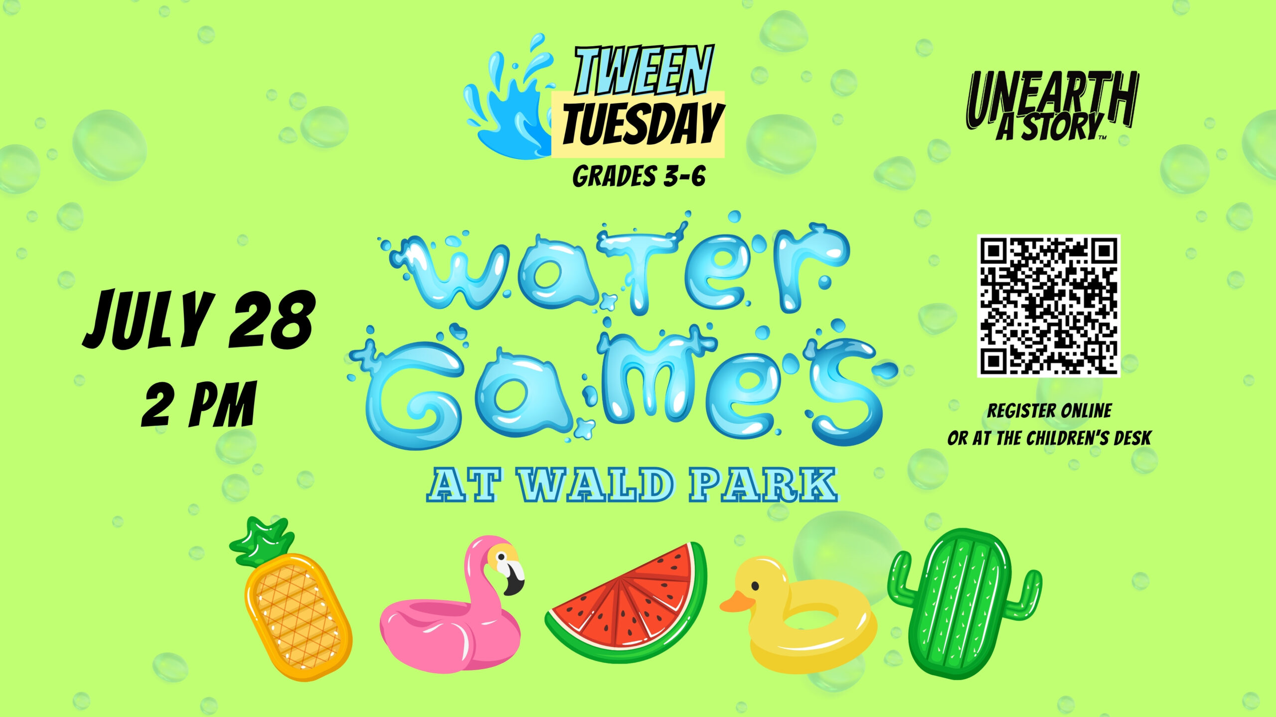 Photo of Tween Tuesday Water Games July 28 information