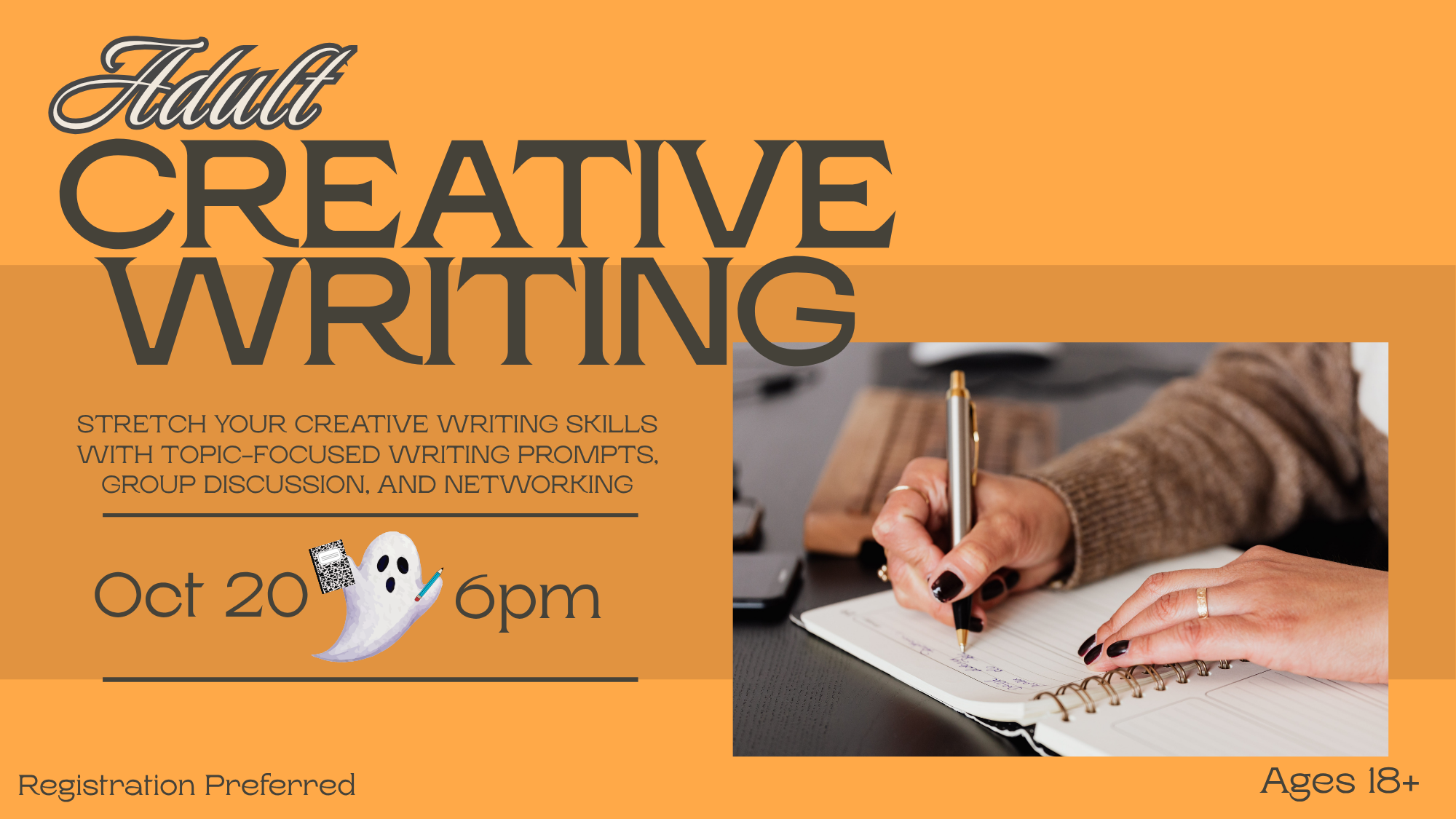 Downstairs Program Room, 1221 Montgomery Highway, Vestavia Hills, AL, 35216, United States: Adult Creative Writing Series